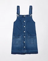 Robe style tablier boutonnée en denim AE