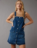 Robe style tablier boutonnée en denim AE