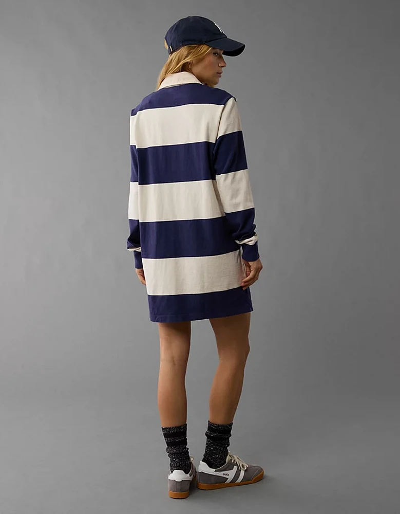 AE Long-Sleeve Rugby Polo Shirt Dress