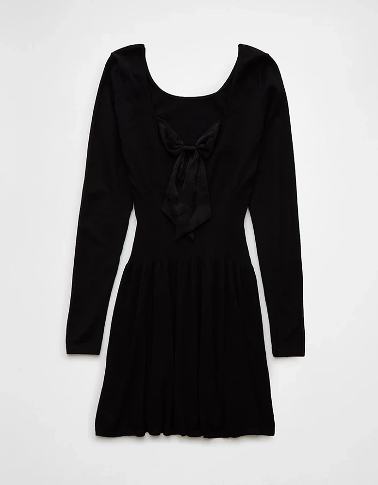 AE Long-Sleeve Ballet Neck Sweater Mini Dress