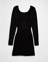 AE Long-Sleeve Ballet Neck Sweater Mini Dress