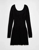 AE Long-Sleeve Ballet Neck Sweater Mini Dress