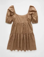 AE Puff Sleeve Tiered Babydoll Mini Dress