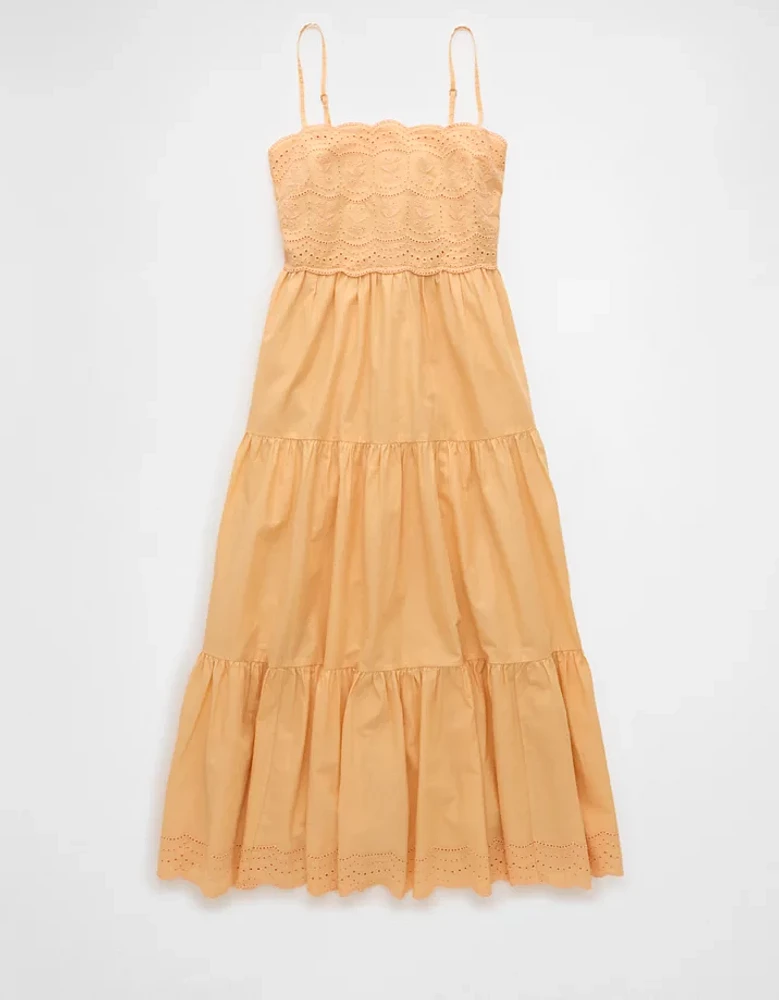 AE Scalloped Tiered Midi Dress
