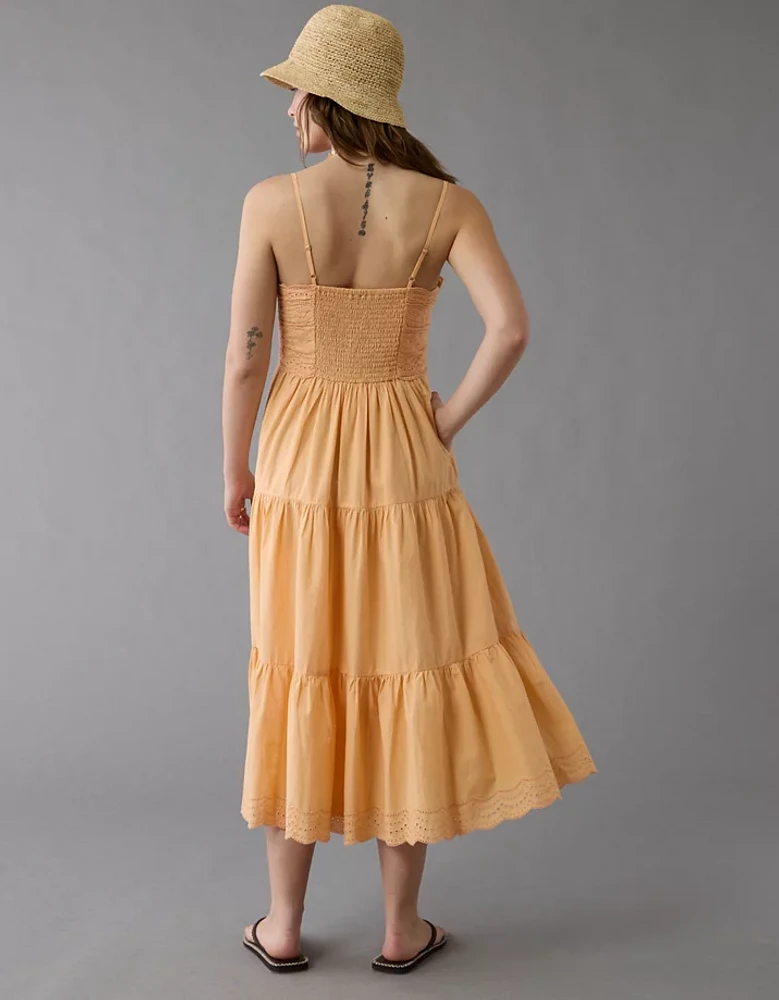 AE Scalloped Tiered Midi Dress