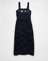 AE Denim Button-Up Midi Dress