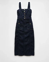 AE Denim Button-Up Midi Dress