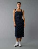 AE Denim Button-Up Midi Dress