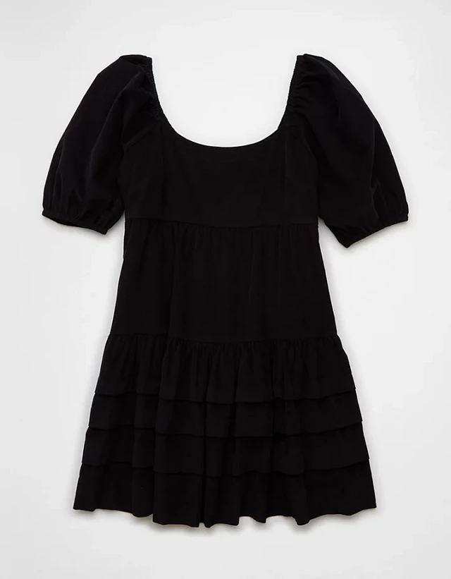 AE Corduroy Puff Sleeve Babydoll Mini Dress | Liberty Center AE Corduroy Puff Sleeve Babydoll Mini Dress | Liberty Center