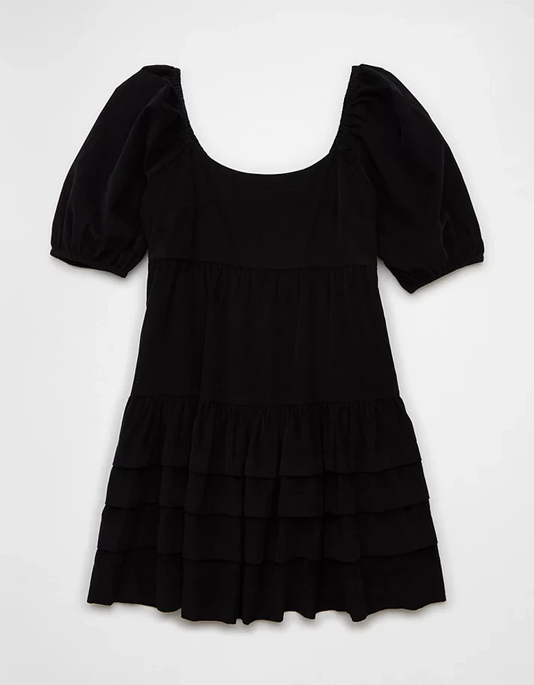 AE Corduroy Puff Sleeve Babydoll Mini Dress