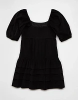 AE Corduroy Puff Sleeve Babydoll Mini Dress