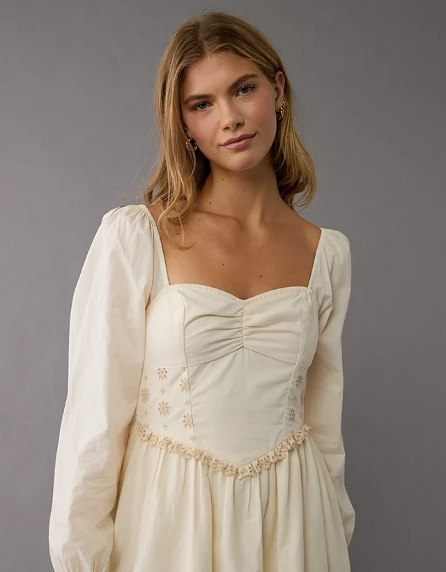AE Long-Sleeve Sweetheart Mini Dress | Connecticut Post Mall AE Long-Sleeve Sweetheart Mini Dress | Connecticut Post Mall