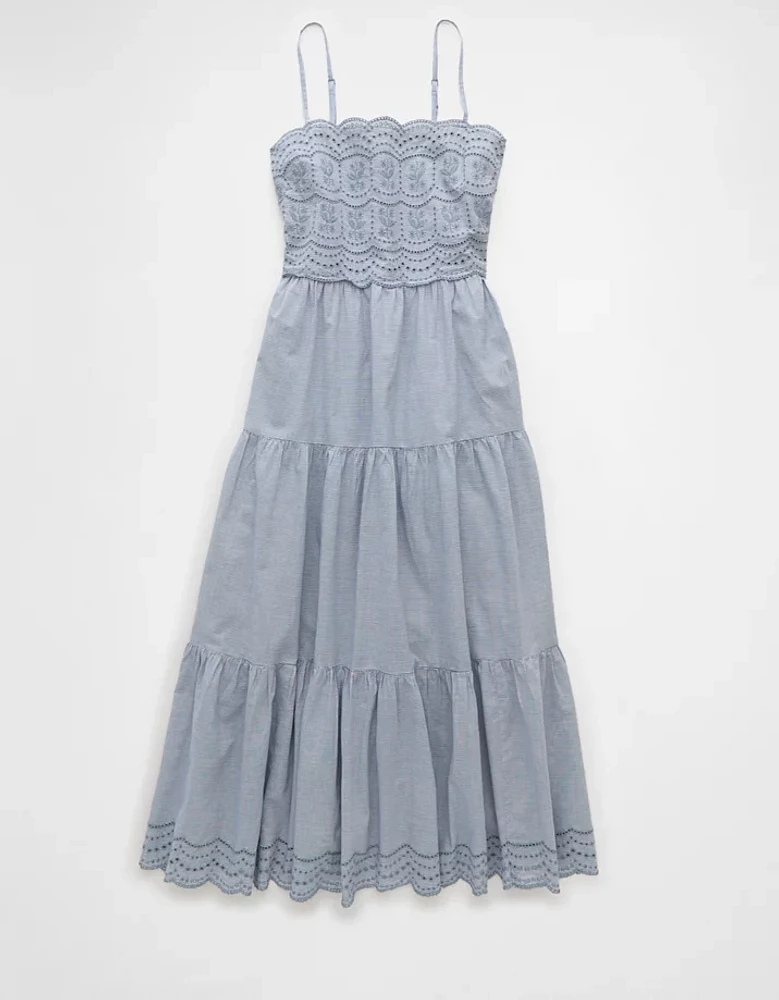 AE Scalloped Tiered Midi Dress