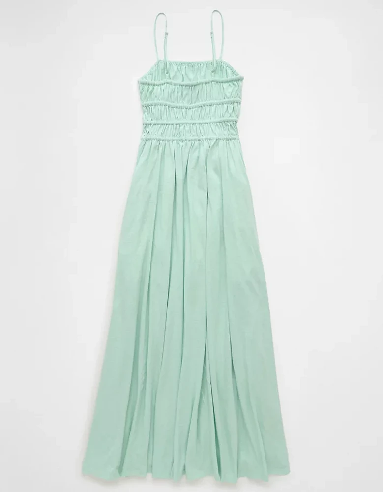 Robe mi-longue à corsage en tricot smocks Vive le soleil AE
