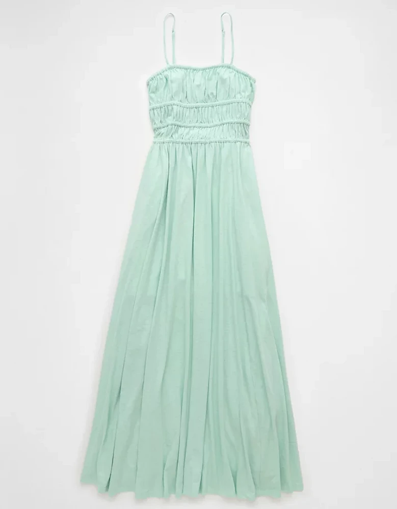 Robe mi-longue à corsage en tricot smocks Vive le soleil AE