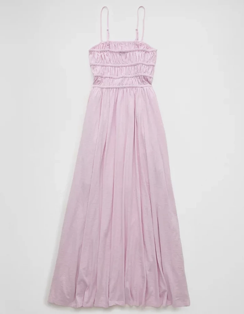 AE Sunchaser Knit Smocked Bodice Midi Dress