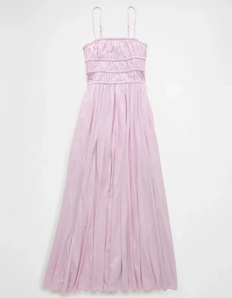 AE Sunchaser Knit Smocked Bodice Midi Dress