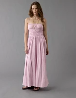 AE Sunchaser Knit Smocked Bodice Midi Dress