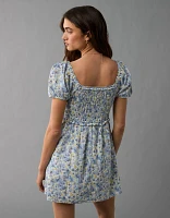 Minirobe à manches bouffantes et smocks AE