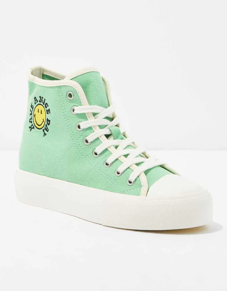 AE Smiley® Canvas Platform High-Top Sneaker