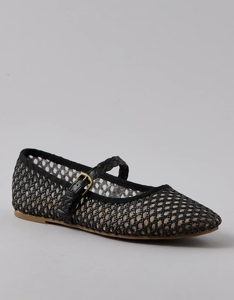 AE Raffia Mesh Mary Jane Flats