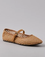 AE Raffia Mesh Mary Jane Flats