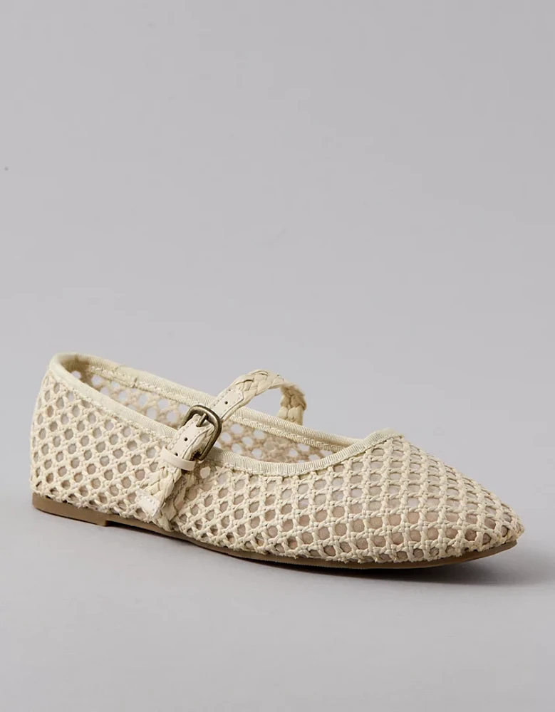 AE Raffia Mesh Mary Jane Flats