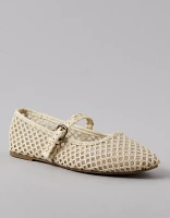 AE Raffia Mesh Mary Jane Flats