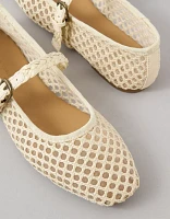 AE Raffia Mesh Mary Jane Flats