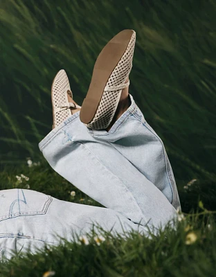 AE Raffia Mesh Mary Jane Flats