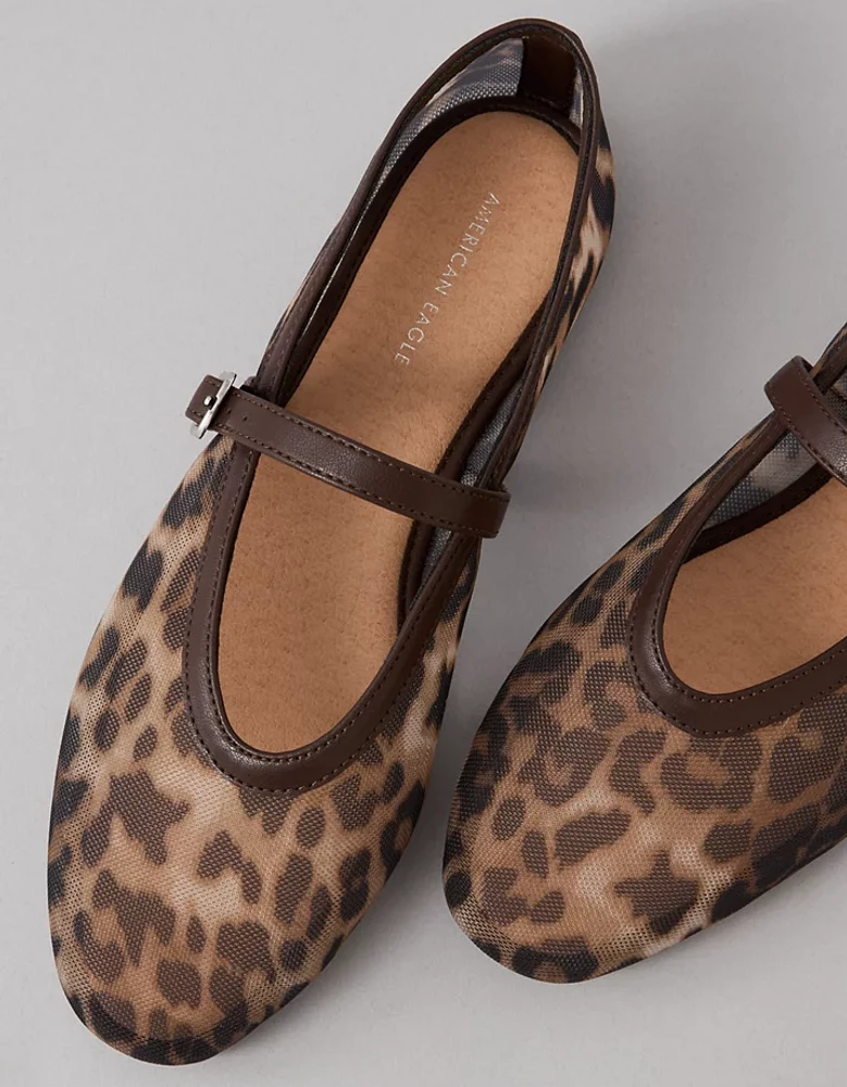 Ballerine en maille à motif léopard AE