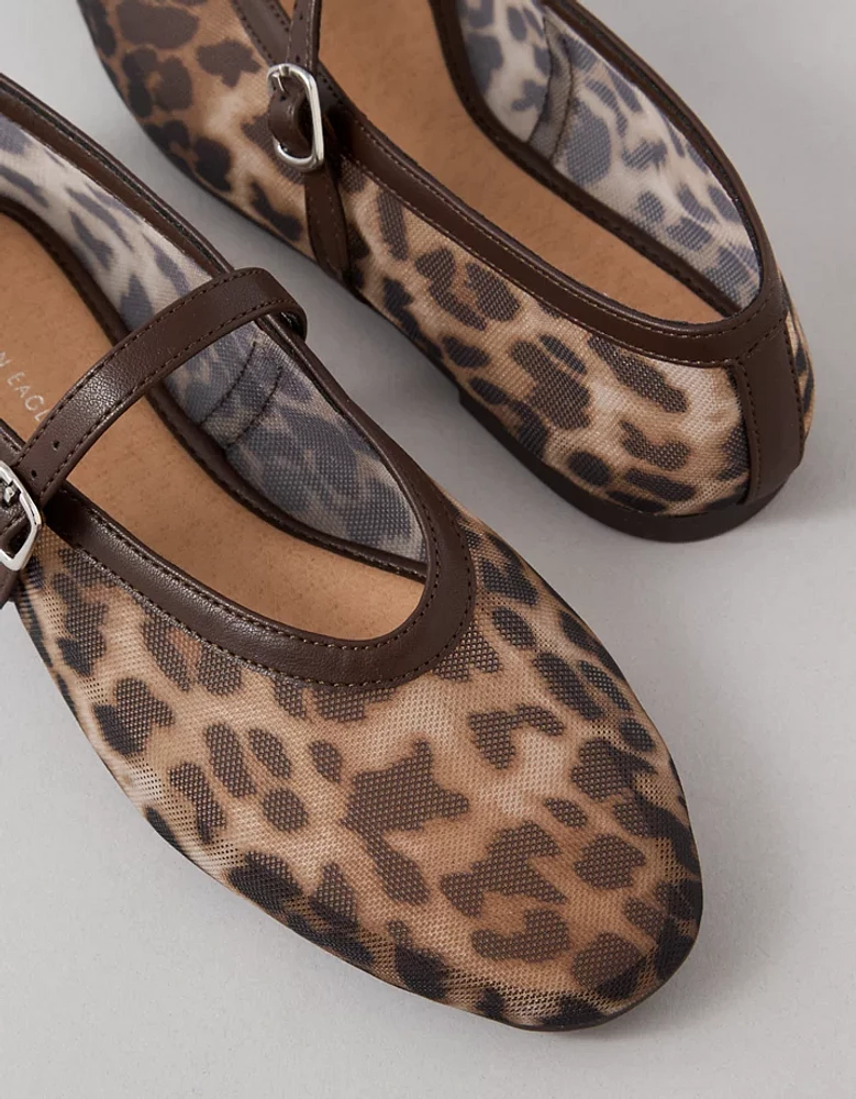 Ballerine en maille à motif léopard AE