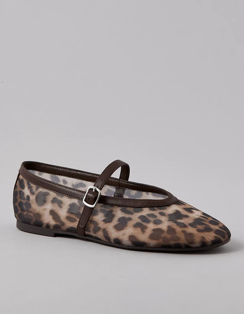 Ballerine en maille à motif léopard AE