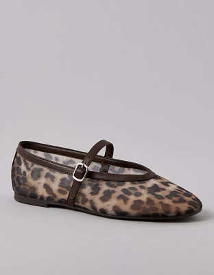 Ballerine en maille à motif léopard AE
