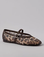 Ballerine en maille à motif léopard AE