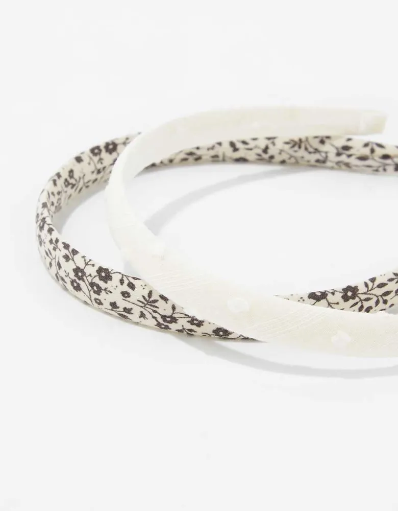 AEO Floral + White Headband 2-Pack