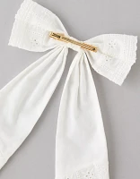 AE Embroidered Eyelet Bow Clip