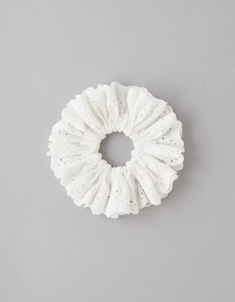 AE White Eyelet Scrunchie