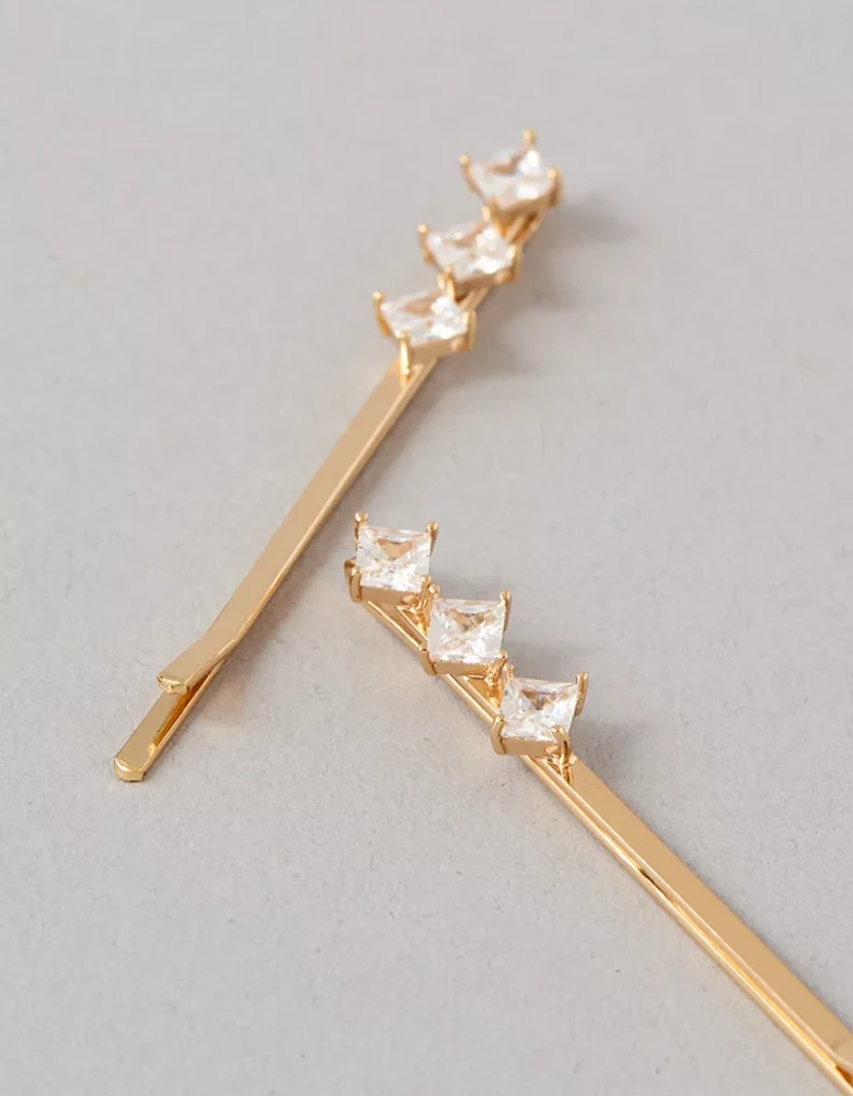 Emballage de deux épingles à cheveux en cristal délicates AE