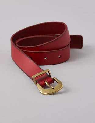 Ceinture en cuir à boucle carrée AE