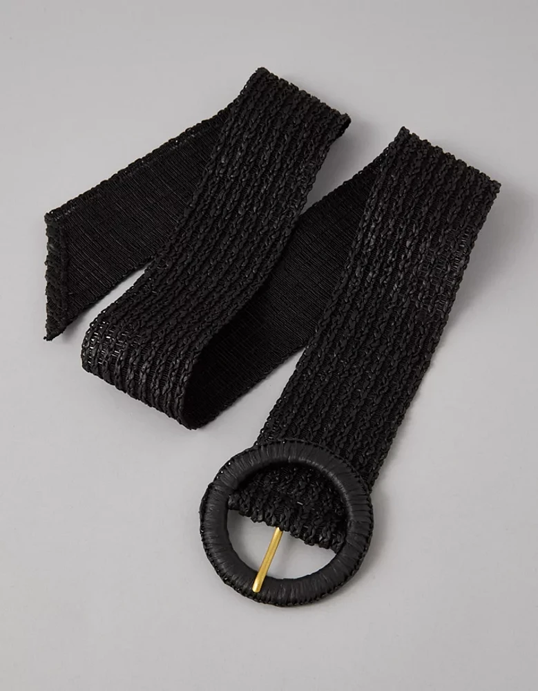 AE Wide Raffia Belt