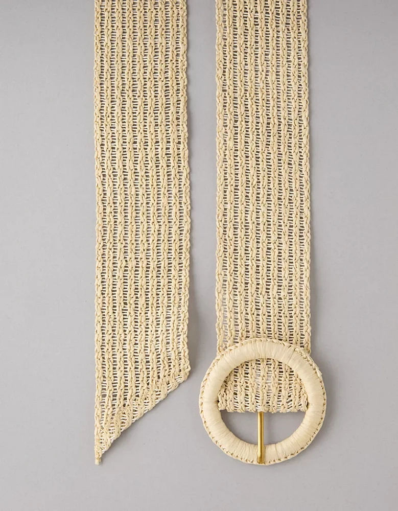 Ceinture large en raphia AE