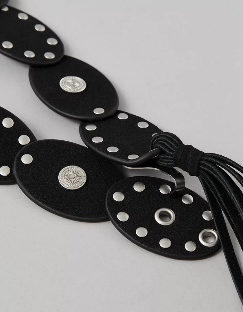 Ceinture à frange disque ovale AE