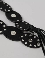 Ceinture à frange disque ovale AE