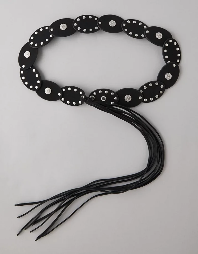 Ceinture à frange disque ovale AE