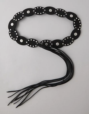 Ceinture à frange disque ovale AE