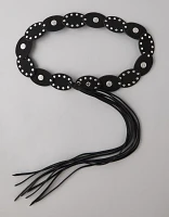 Ceinture à frange disque ovale AE