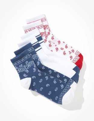 AE Bandana Print Boyfriend Sock 3-Pack