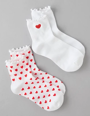 AE Heart Ruffle Socks 2-Pack