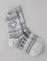 AE Heart Fair Isle Crew Socks